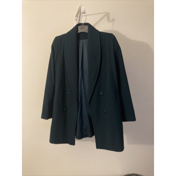 Vintage Wool Pea Coat 82/18 Blend Union Made Emerald Green - Picture 1 of 8